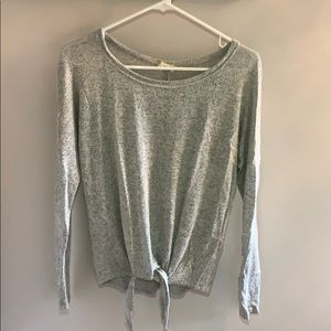 Long sleeve tie front shirt